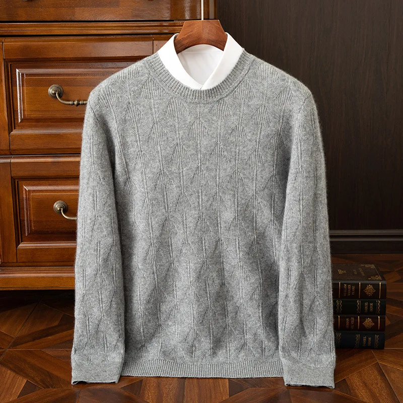 

Мужская осенне-зимняя рубашка с вязаным воротником, мужская одежда