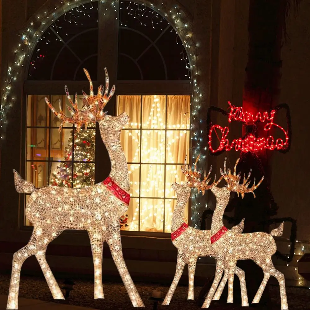 Christmas Light Deer Ornament Decor Light-Up Reindeer Indoor Outdoor LED Lights