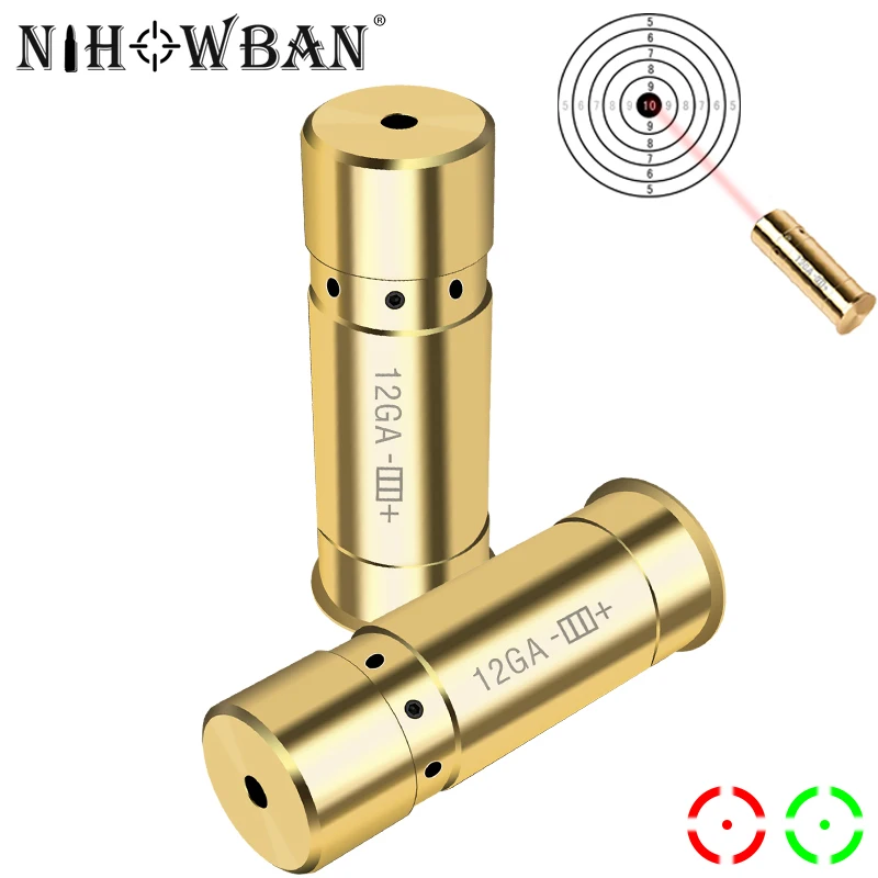 

Tactical Red Dot Laser Sight 12GA Brass Bullet Bore Laser Calibrated for Shotgun Airsoft Fire Aiming Training Hunting Accessorie