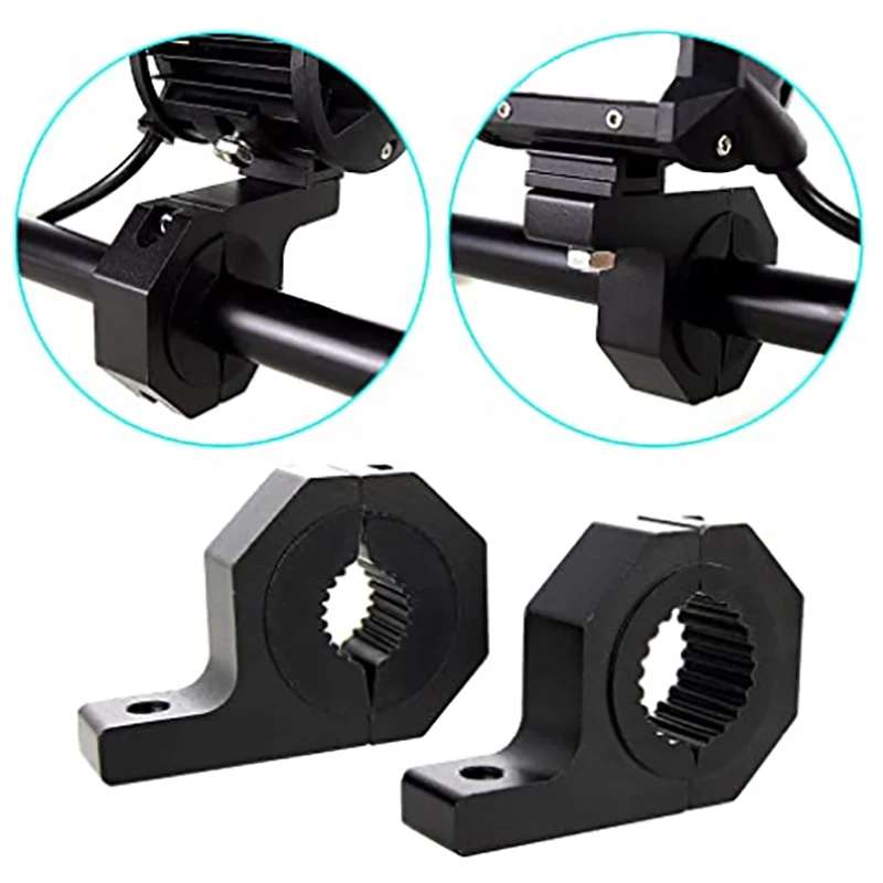 2pcs Bull Bar Mount Bracket Fog Driving Light Spotlight Universal Clamp Bracket 15-30mm for Car Motorcycle Crash Bar Guard