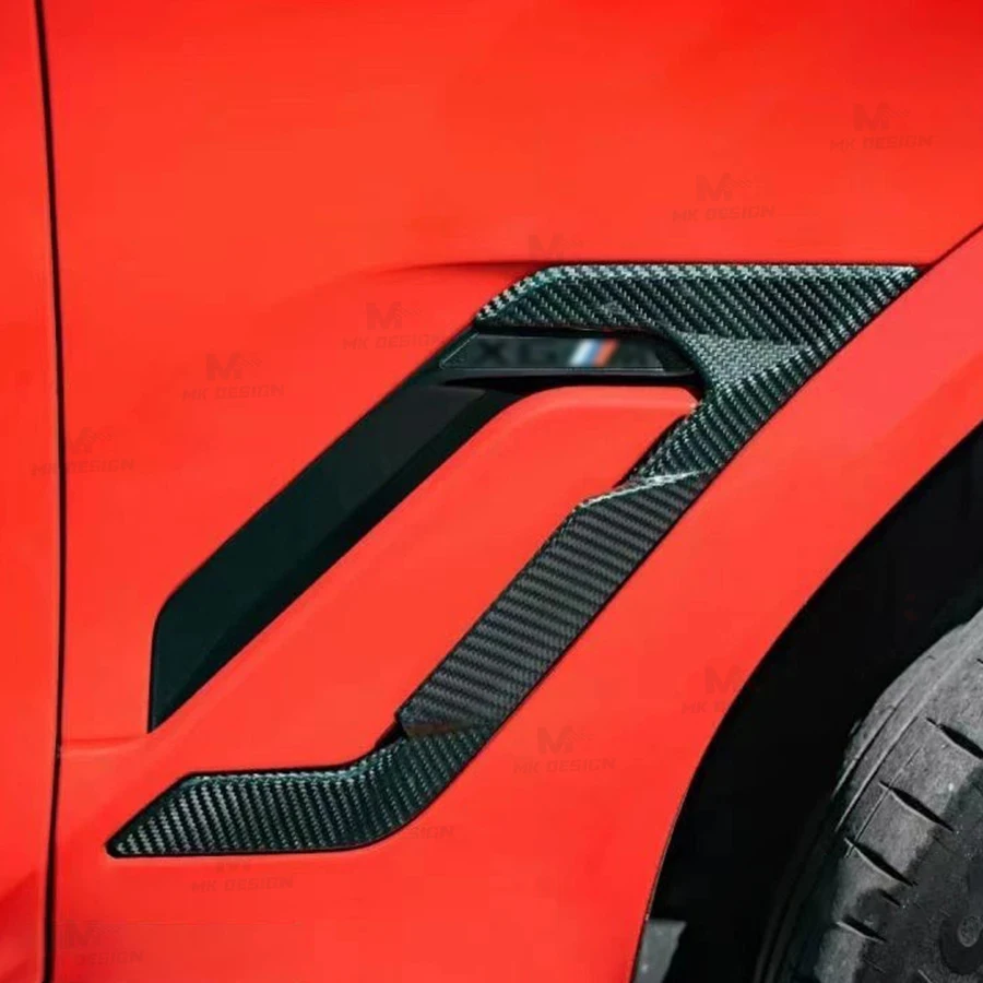 Decorazione dello sfiato del parafango anteriore in fibra di carbonio a secco stile SQ per BMW X6M F96 LCI 2024+ Accessori esterni per finiture parafango auto