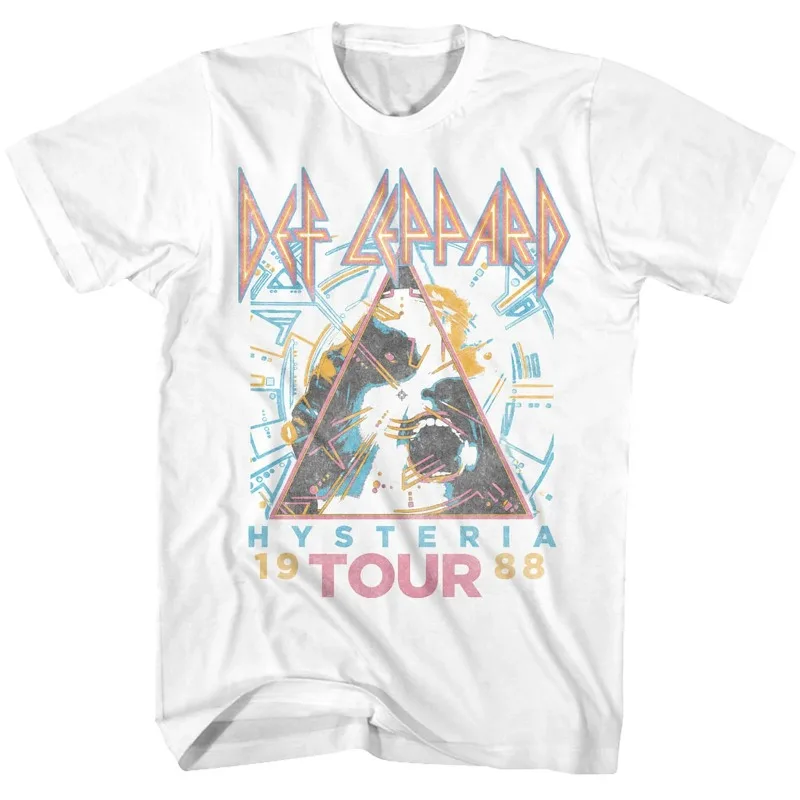 Camiseta blanca para adultos Def Leppard Hysteria 88', camiseta holgada y transpirable de verano para hombres y mujeres