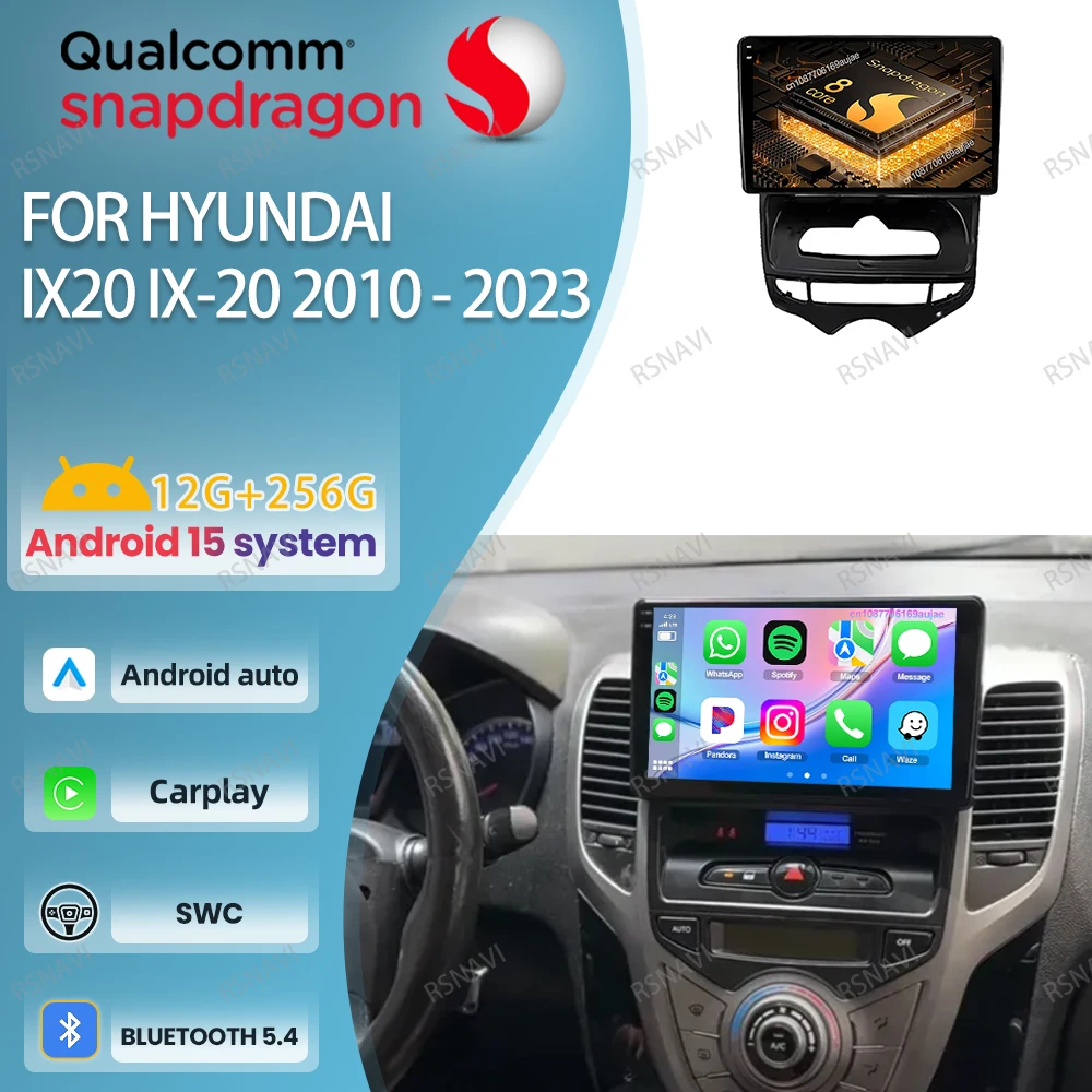 

Car Radio Android 15 For Hyundai Ix20 Ix-20 2010 - 2023 QLED GPS Viedo Player DSP 5G WIFI Stereo Wireless Carplay Auto Head Unit