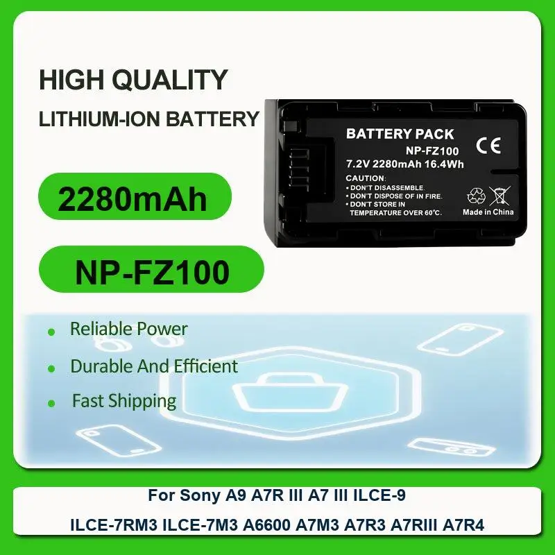 Battery For Sony A9 A7R III A7 ILCE-9 ILCE-7RM3 ILCE-7M3 A6600 A7M3 A7R3 A7RIII A7R4 FM30 FM51 QM51D QM50 A100 DSC-F707 F717 view 3