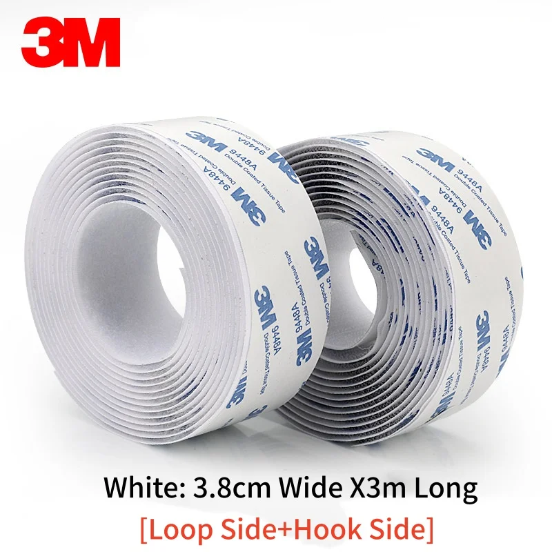 3M 9448A Selbstklebendes Klettband Starkes Spurloses Selbstklebendes Befestigungsband Doppelseitiges Klebeband Hochtemperaturbeständig