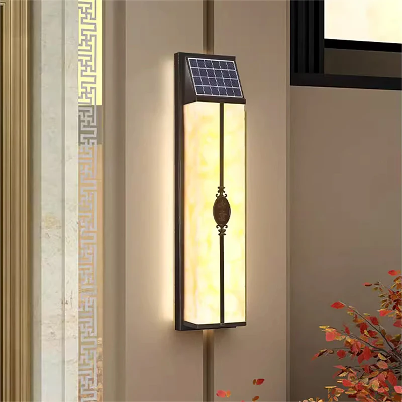 Contemporary Solar Outdoor Wall Lamps Simplicity Waterproof Balcony Hallway Courtyard Villa Gate Hotel