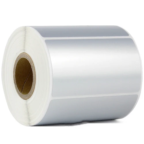 Imagen 2 del producto Rollo de transferencia térmica de plata mate, etiqueta PET, impermeable, a prueba de aceite, suministros de oficina, no papel térmico, 1 rollo