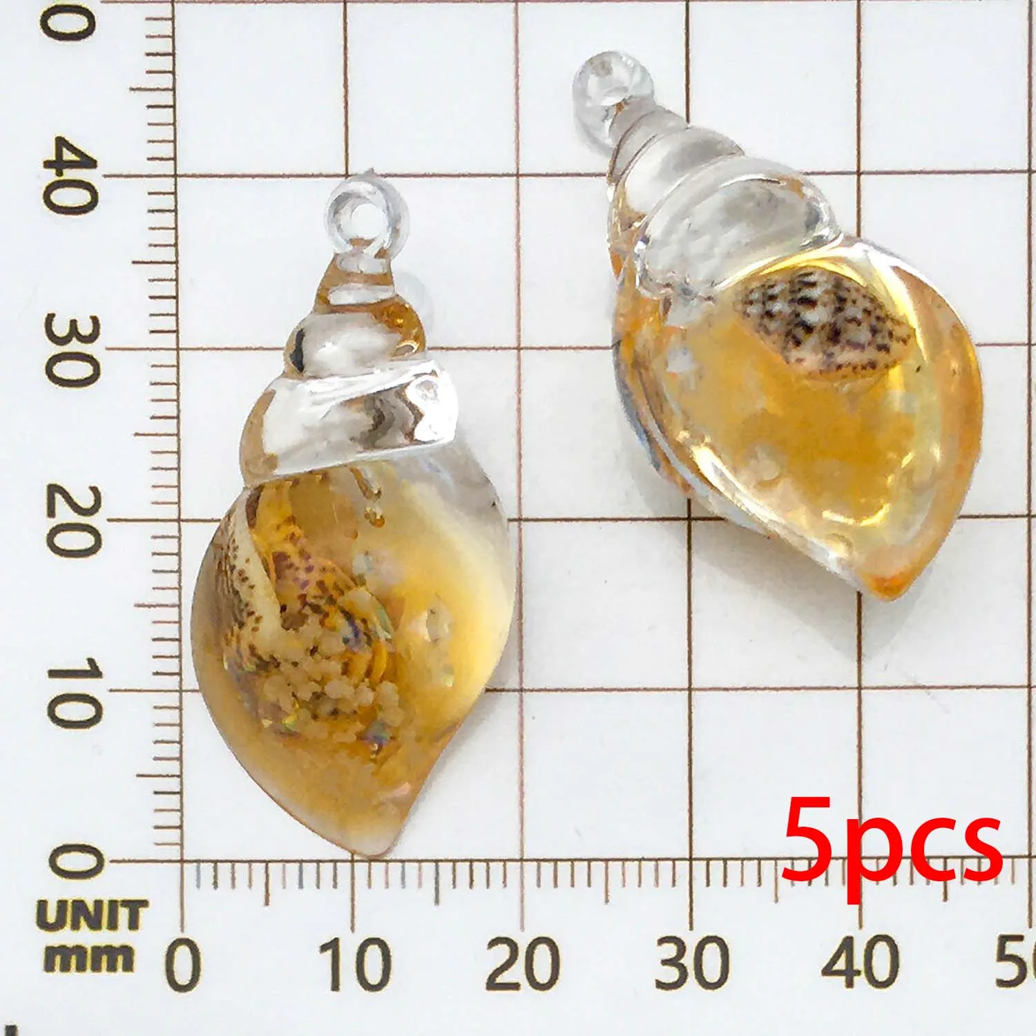 5pcs Luminous Conch Design Charms for DIY Jewellery Making