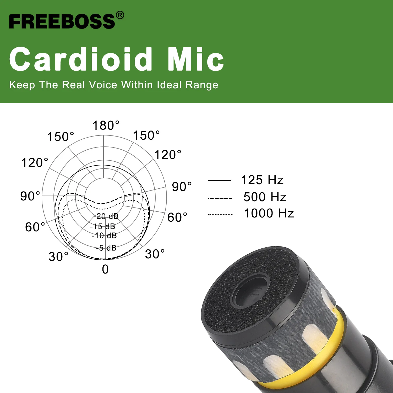Freeboss-micrófono ajustable de frecuencia UHF 1, inalámbrico de mano, cardioide dinámico, sistema transmisor de plástico de 25m, FB-UW03