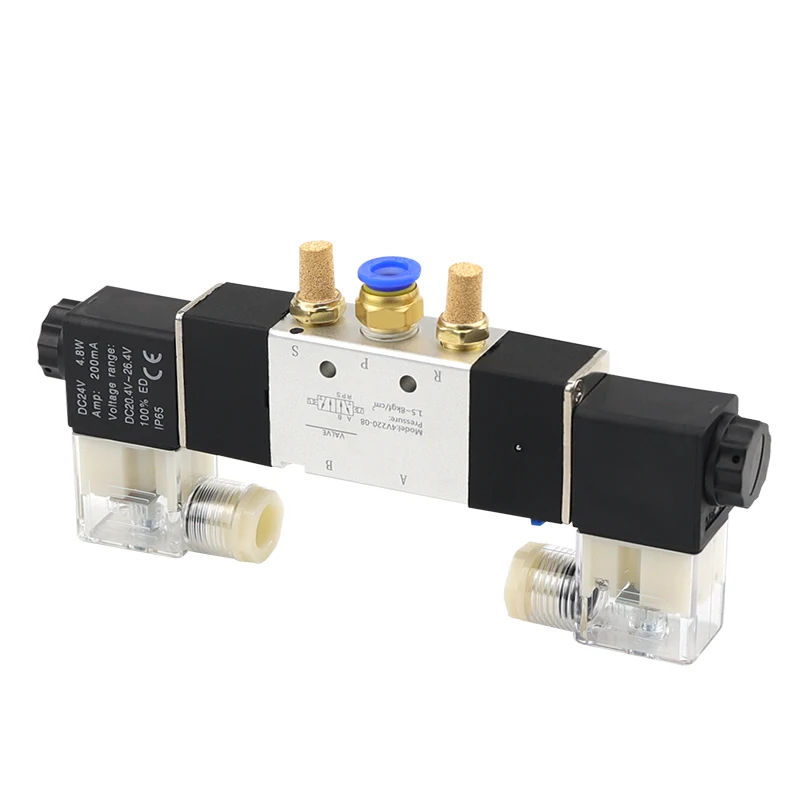 

Pneumatic directional valve 4V220-08 DC24V DC12V AC220V AC110V two-position five-way solenoid