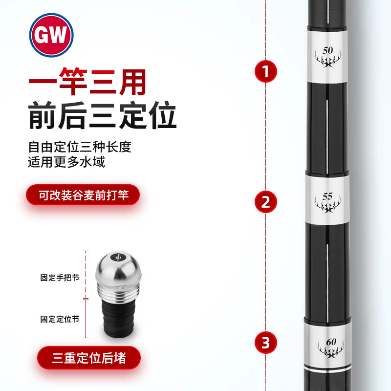 Canne à pêche super dure section courte