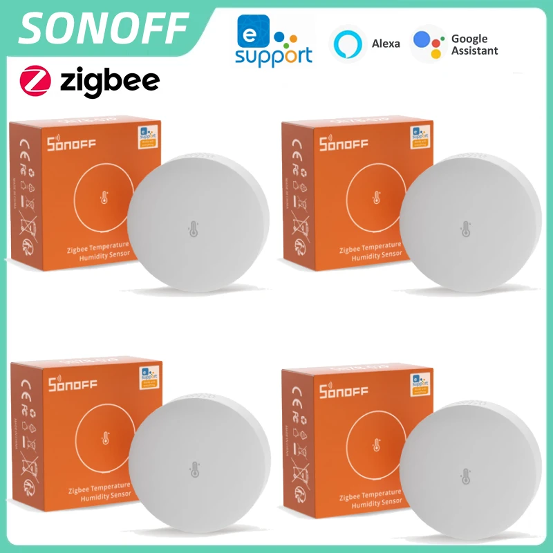 

Датчик температуры и влажности SONOFF Zigbee, высокоточный монитор для умного дома через eWeLink, работает с Alexa Google