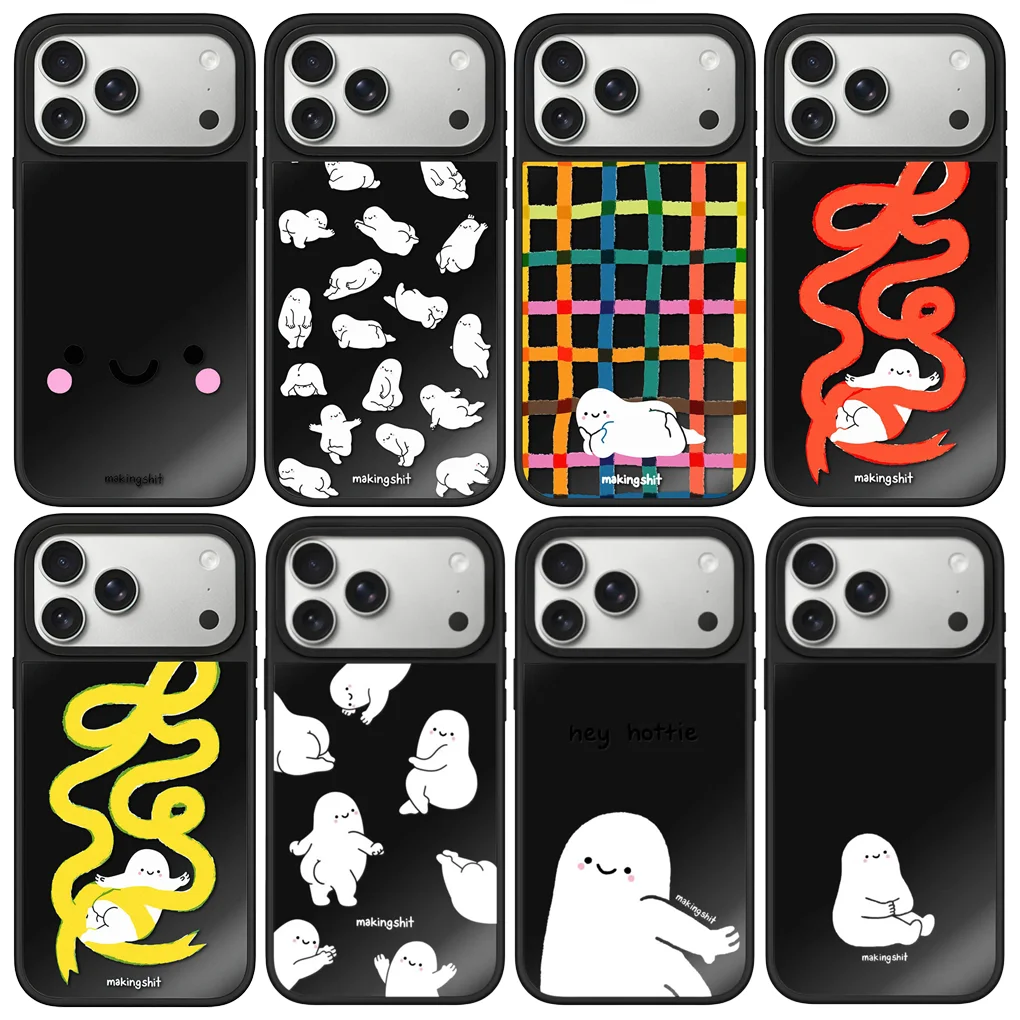 

White Guys Black Mirror Surface Magnetic Phone Case Cover for IPhone 12 13 14 15 16 17 Pro Max Case for IPhone 17 Air