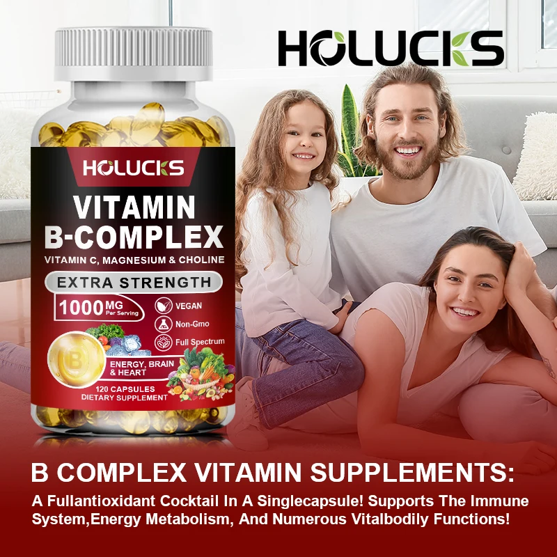 Yimiduk Premium Vitamin B Complex Capsules, with Biotin & Folate, Support Promotes Healthy Hair, Skin & Hormone Balance, Non-GMO