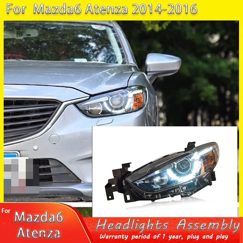 

Car Headlights For 2013- 2014 2015 2016- 2019 Mazda 6 Atlas Headlight Assembly Conversion LED High End Scoop Shape Headlights