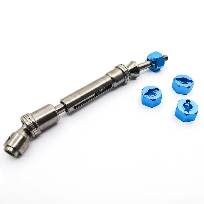 Metal 12mm Hex Wheel Hub Adapter M4 Flanged Lock Nut Cross Wrench for Traxxas 1/10 Slash 4X4 VXL 2WD Rustler RC Car