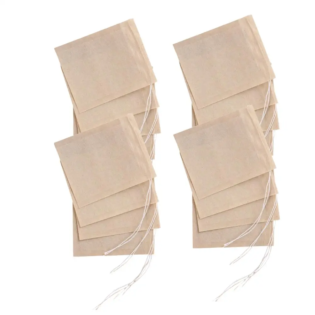 

200 Pcs Filter Paper Tea Bag Disposable Bags Kitchen Drawstring Strainer