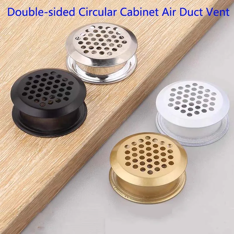 2Pcs Stainless Steel Double-sided Circular Cabinet Air Duct Vent Diameter35mm Decorative Cooling and Ventilation Holes