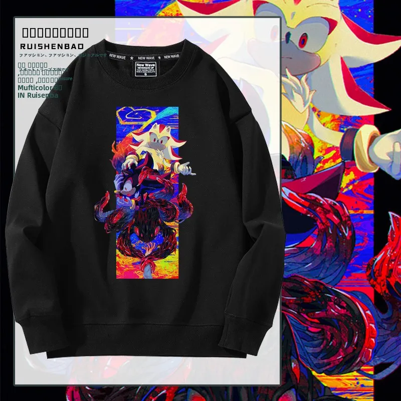 

Мужская толстовка Sonikku Super Sonic Cartoon Game Film And TV Periphery Collaborative с круглым вырезом и флисовой подкладкой, повседневная, на все сезоны