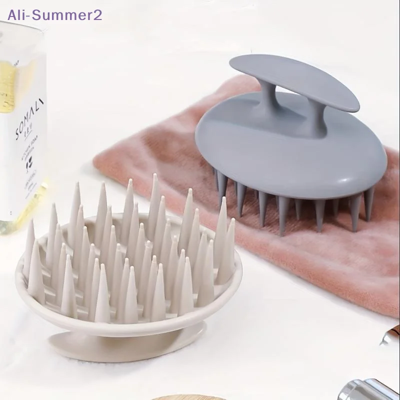 {Summer2} {Winter4} Silicone Scalp Massage Hair Shampoo Brush Wash Hair Root Care Massage Comb Bath Shower Brush Salon Tool