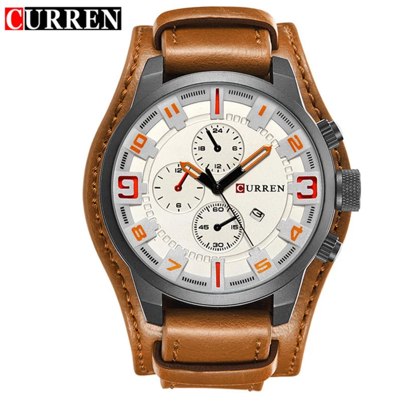 

Fashion Curren Top Brand 8225 Army Military Quartz Luxury Leather Men Sport Watch Casual Sport Male Clock Relogio Masculino