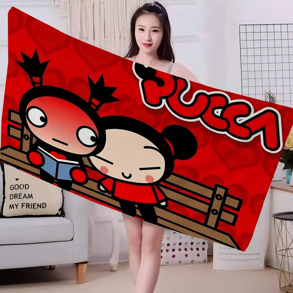 Animation Series P-Pucca Microfiber Beach Towel Absorbent Quick dry Soft Yoga Swimming Resort Mountain Climbing Towel