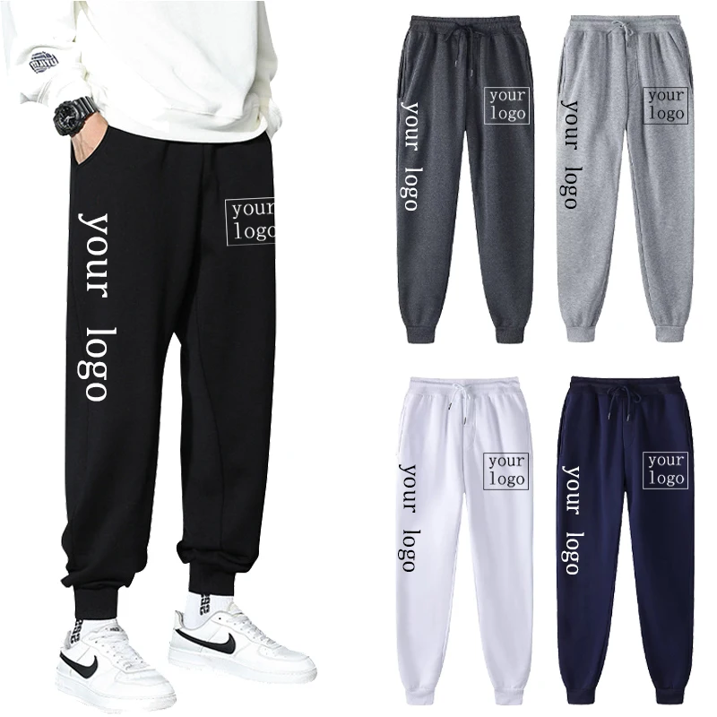 Nieuwe Custom Uw Eigen Logo Broek Mannen Vrouwen Mode Sportbroek Gepersonaliseerde DIY Jogging Lange Broek Harajuku Casual Joggingbroek