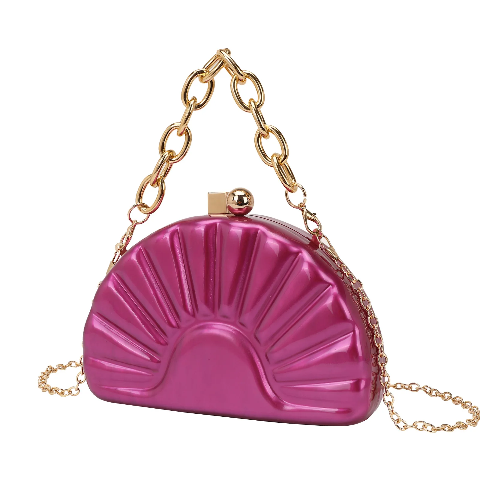 

Женская косая сумка на одно плечо, полукруглая ракушка, акриловый модный клатч для свадебного ужина, Carteras Diseñador De Lujo