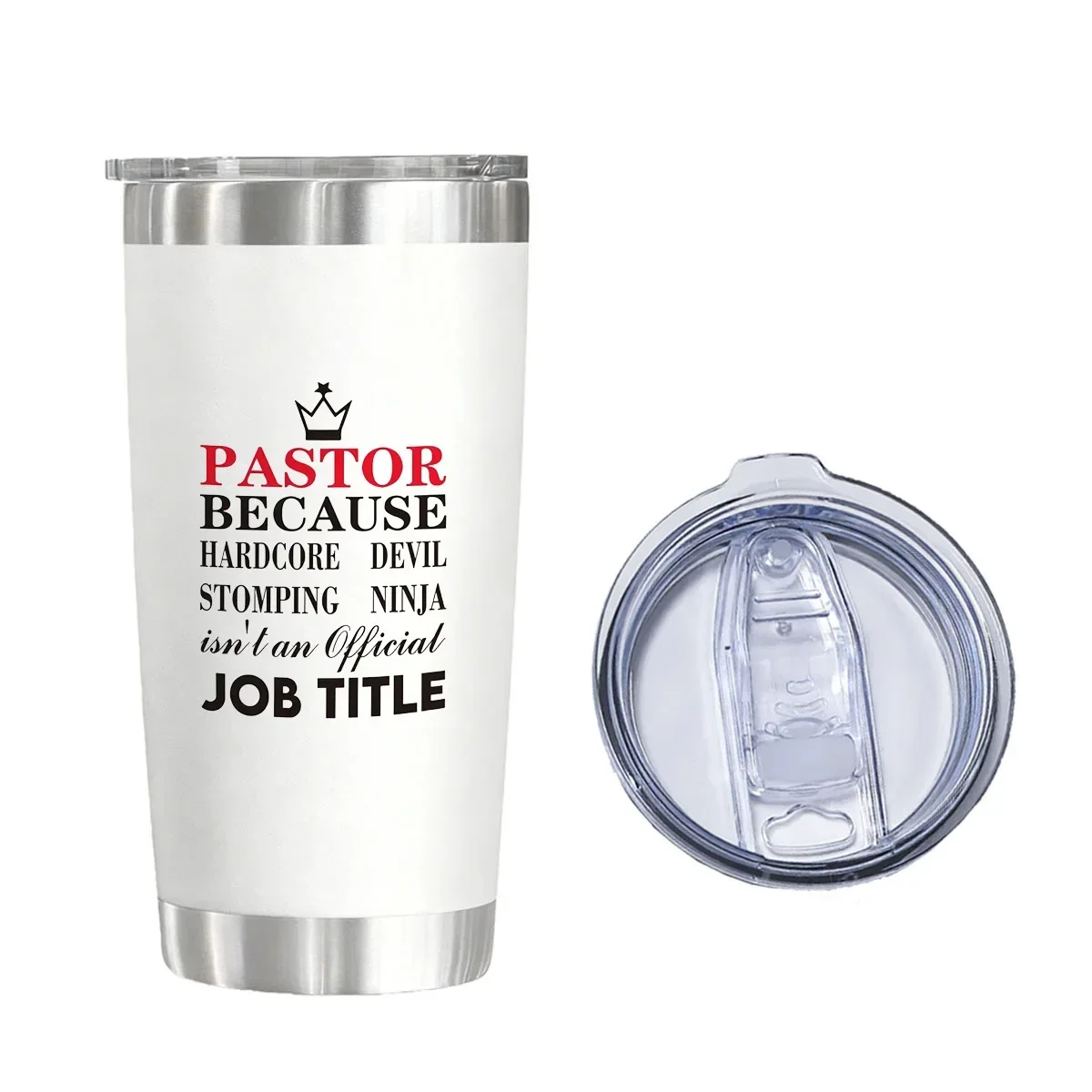 Pastor Because Hardcore Devil Stomping Ninja Isn't An Official Job Title 20 oz Vacuum Flask Tumbler for Christmas Birthday