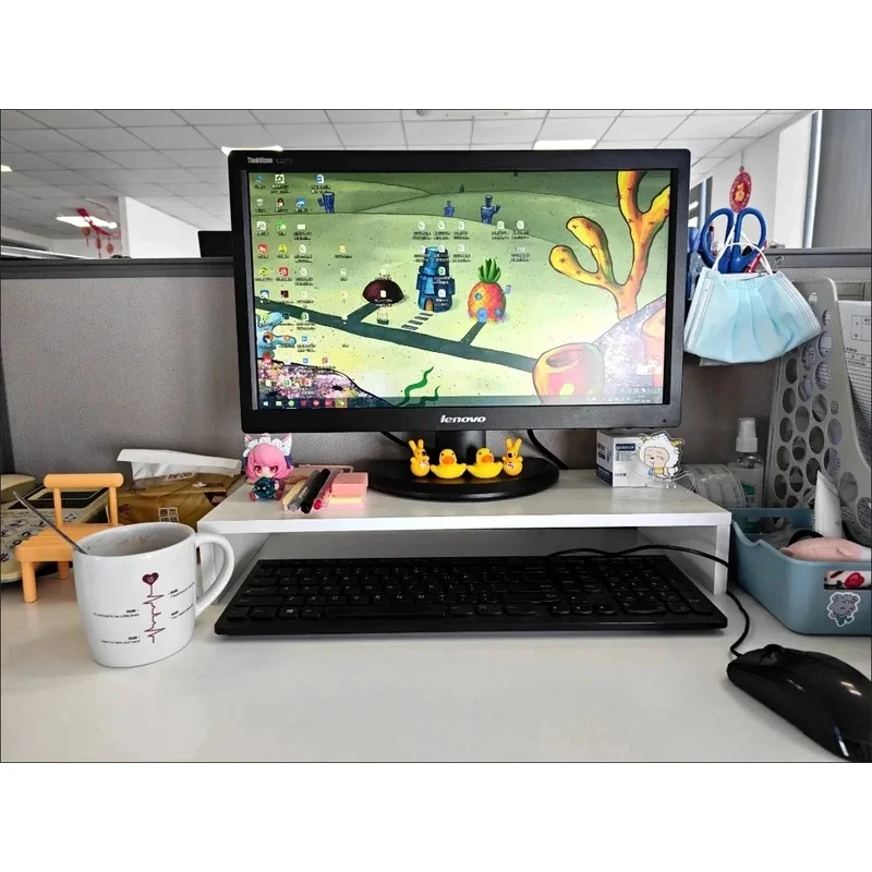 Monitor Riser Stand - Penyimpanan Keyboard Organizer Meja Dudukan Laptop Ergonomis