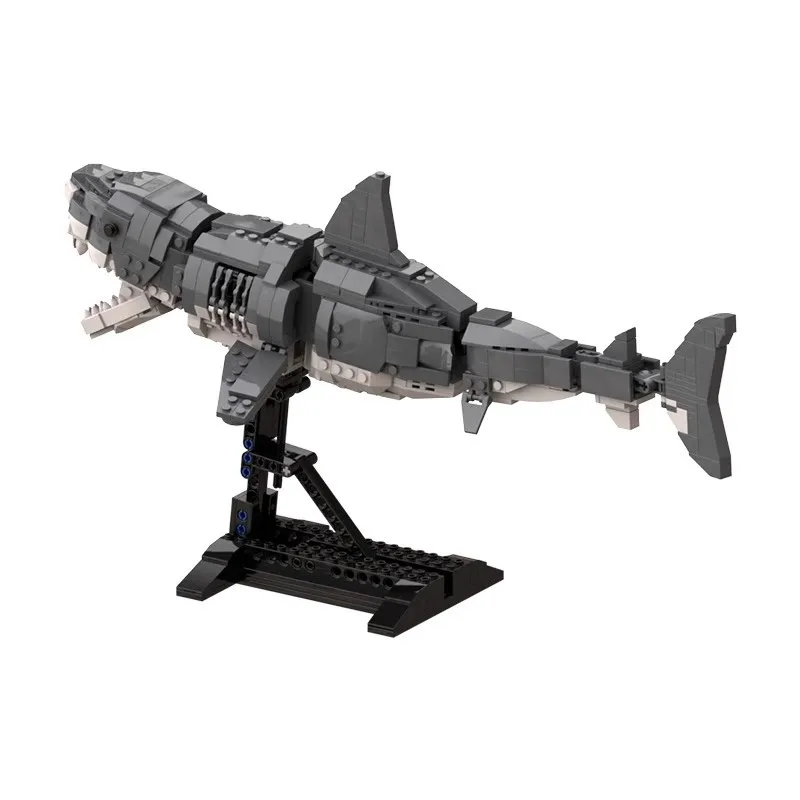 Hot Marine Animals Shark Whale Megalodon Model Building Blocks Deep Sea Reset Fish Bricks Educational Toys for Kids Adults Gifts