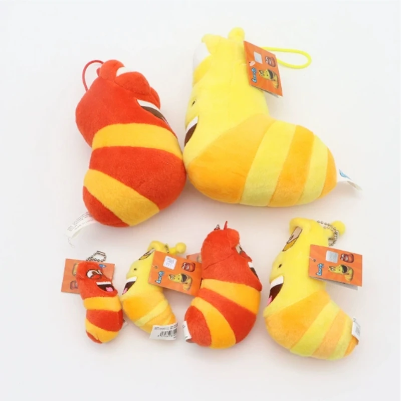 Authentique Larve périphérique poupées insectes rouges insectes jaunes drôle laid mignon jouets en peluche porte-clés pendentifs décorations cadeaux de vacances