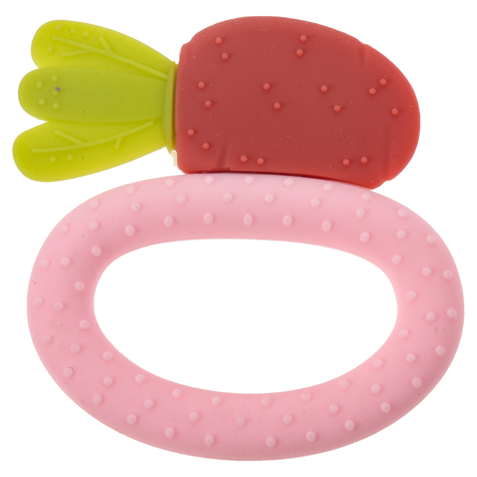 الجزرة على شكل الطفل التسنين السلس سيليكون المولي عضاضة للرضع الغذاء الصف مضغ مهدئا اللثة الإغاثة مكافحة الأكل اليد #4