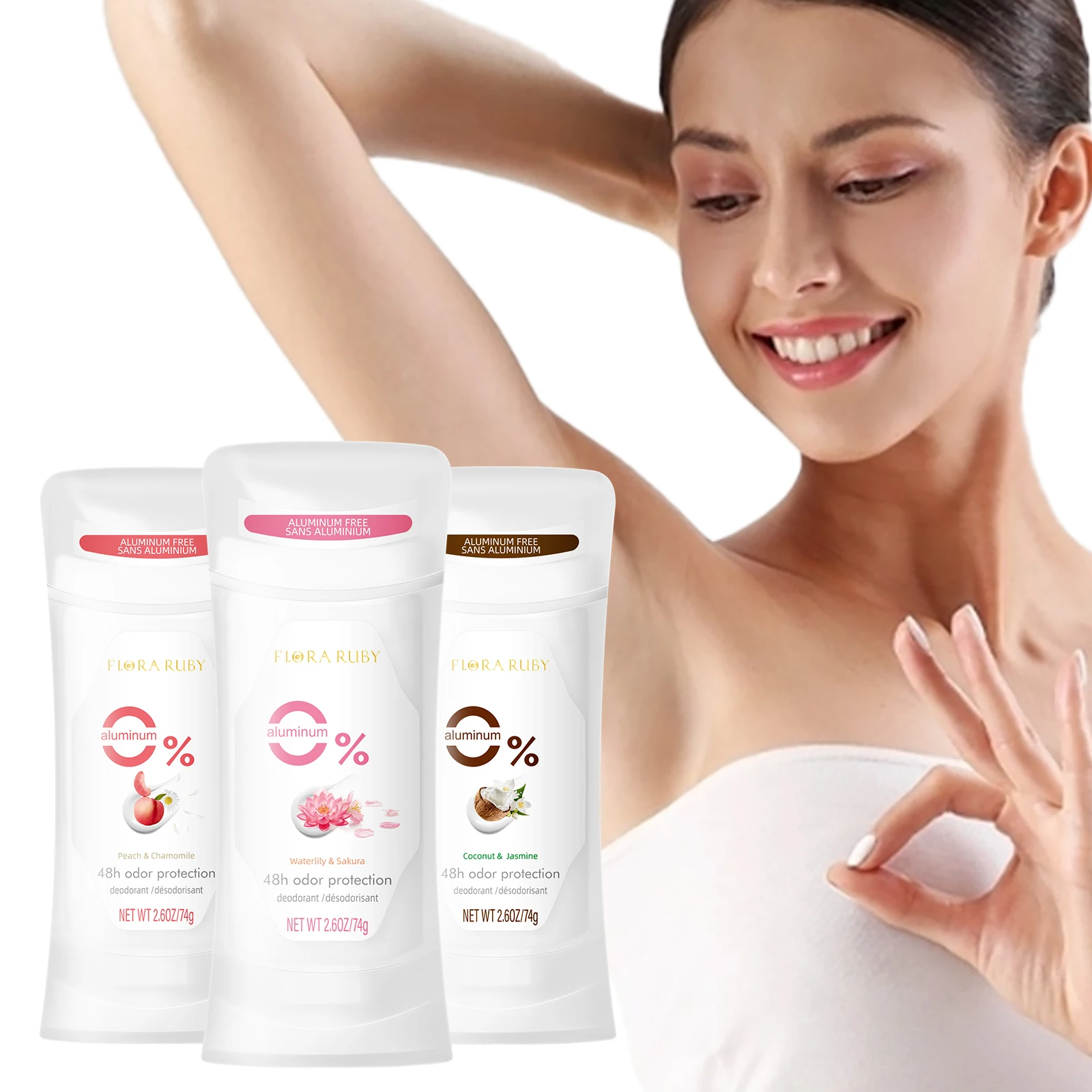 Deodorant Women Aluminum Free Antiperspirant Honey Peach Stick 72H Lavender Scent Long Lasting Fragrance Deodorants 74g/2.6 Oz