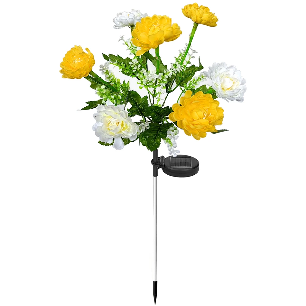 7 Heads Outdoor Solar Simulation Snow Lotus Flower Lights Waterproof Lamp For Patio Lawn Garden Holiday Party Decoration Flower
