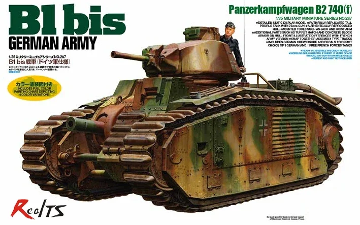 Tamiya modelo 35287 1/35 B1 bis Tanks (German Army Ver.) kit de modelo de plástico