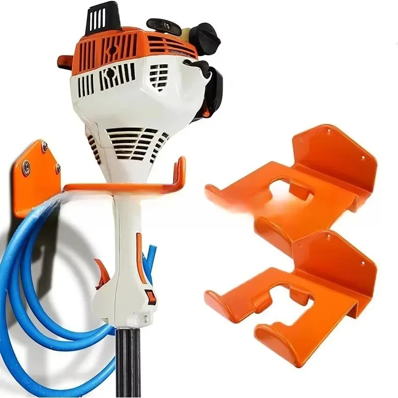 

Poer Wall Mounted Grass Trimmer Rack Garden Heavy Duty Garage Storage Organizer Multi-purpose Rack for Chainsaw Storage 2pcs