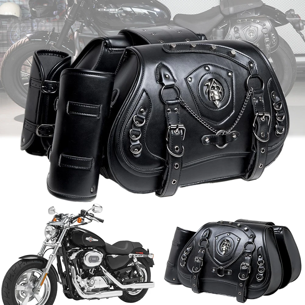 

1 пара мотоциклетных седельных сумок с подстаканником, задние боковые сумки для мотоцикла, водонепроницаемая сумка в стиле панк для локомотива для нескольких моделей
