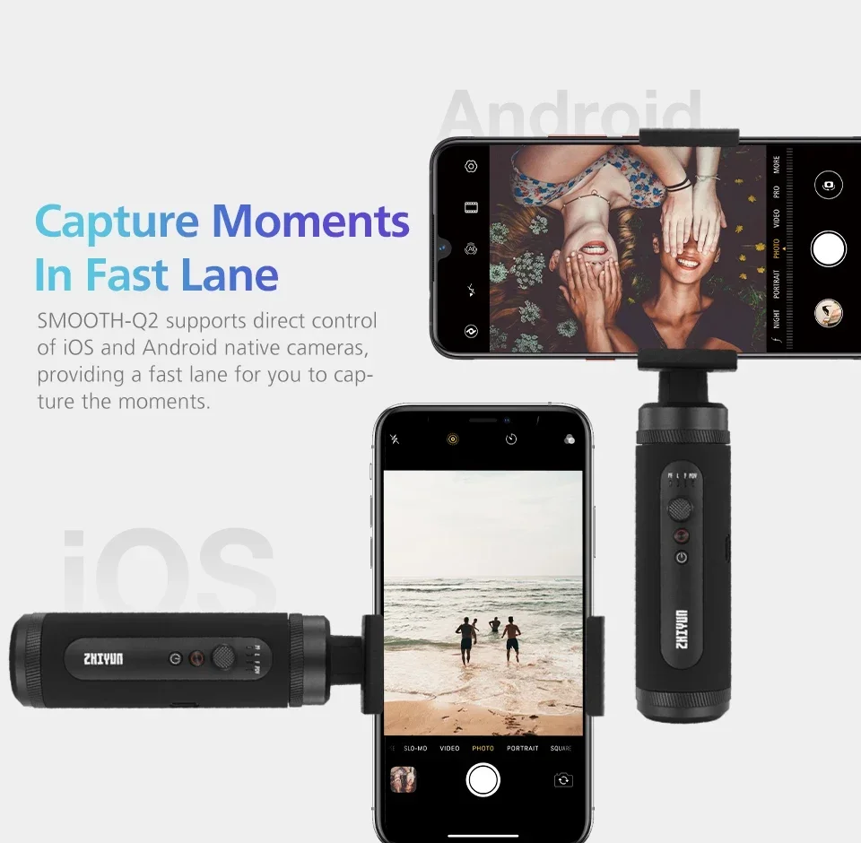 

IN STOCK Zhiyun Smooth Q2 3-Axis Gimbal Stabilizer Mobile Smartphone Cameras 3 Axis Handheld Gimbal for Smartphone Mobile Phone