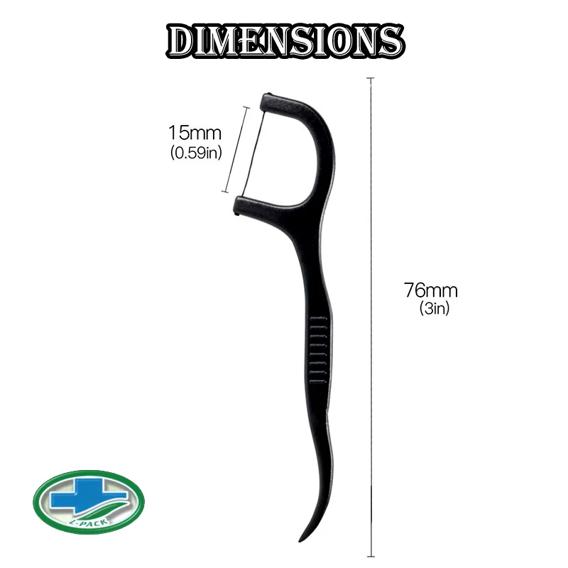 Lit-Pack (manufacturer) Bamboo Charcoal Flosser Interdental Oral Clean Toothpick Ultra Thin Floss Portable Case 200pcs/4 cases
