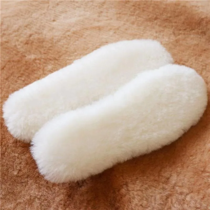 Sheepskin Wool Insoles for Boots Shoes Insert Feet Warmer Fleece Insole Thick Fluffy Thermal Shoe Pads Inserts Heated