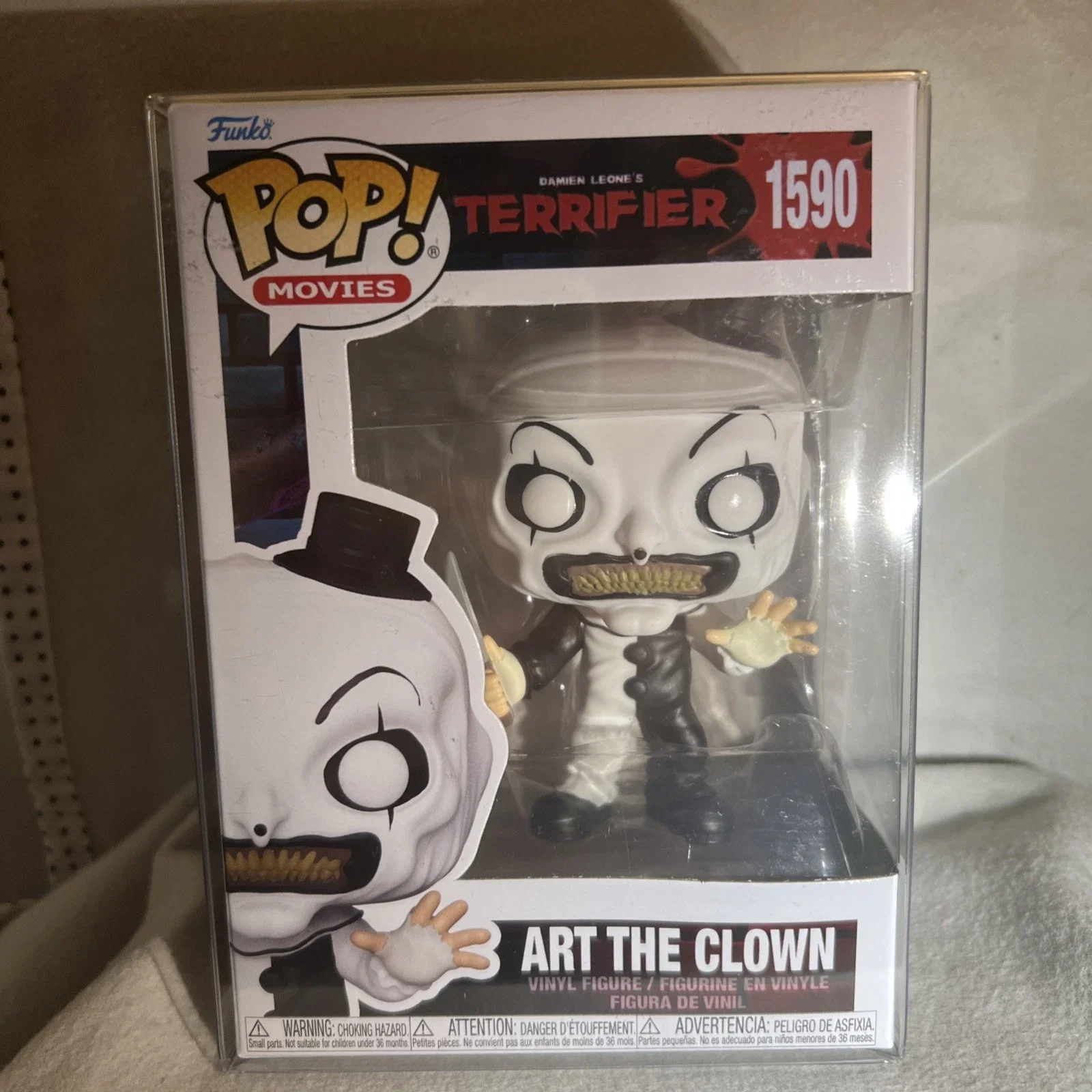 FUNKO POP Movies Terrifier Art the Clown 1590 Vinyl Figure with Knife Horror Character Collectible Display Decoration Model