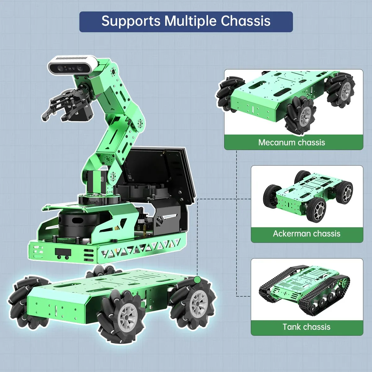 Hiwonder JetRover ROS Robot Car With Vision Robotic Arm Powered by Jetson Nano Support SLAM Mapping Navigation Python