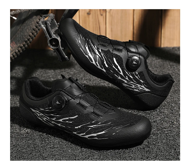 Herren Rennradschuhe mit Fluoreszenzeffekt, atmungsaktiv, selbstsichernde Cleats, rutschfest, Damen Fahrradschuhe, SPD Cleats, Renn-Sneaker – Detail 12