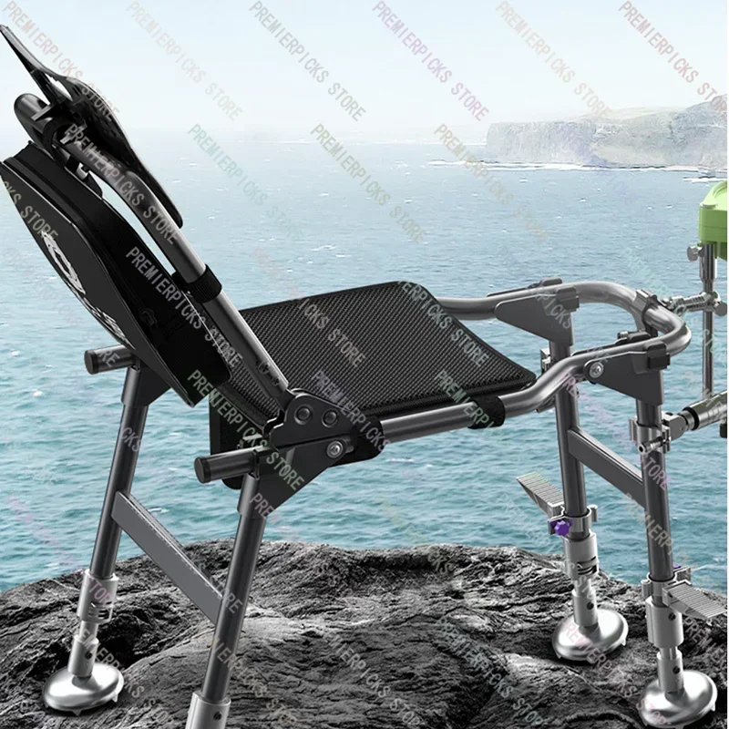 Portable Fishing Folding  Multi-Functional Lamp Lightweight Aluminum Alloy Table Seat Multi-Terrain Wild  Chair image 6