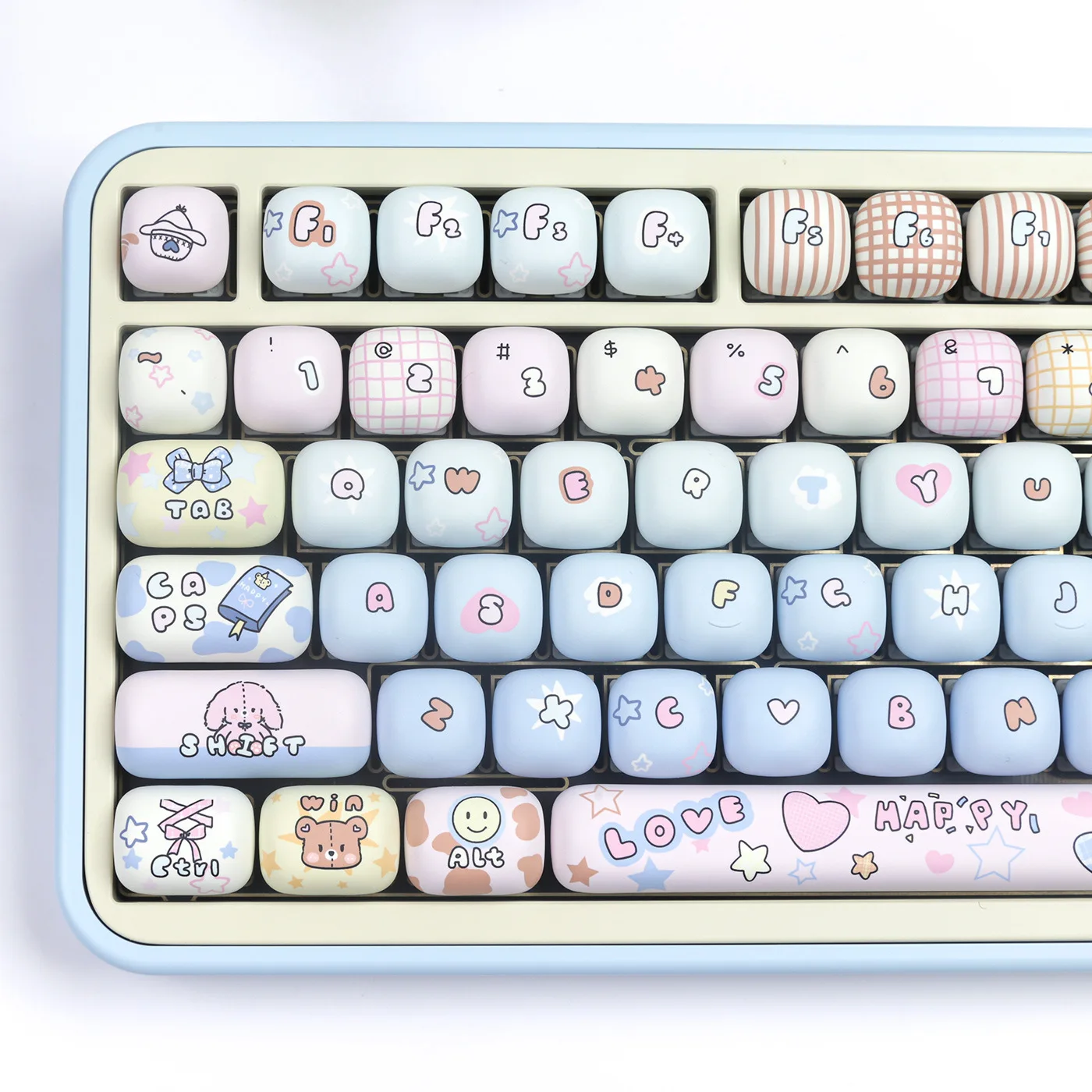 MOG steamed bread key caps toy house full set of PBT sublimation key caps split space 7u supplement