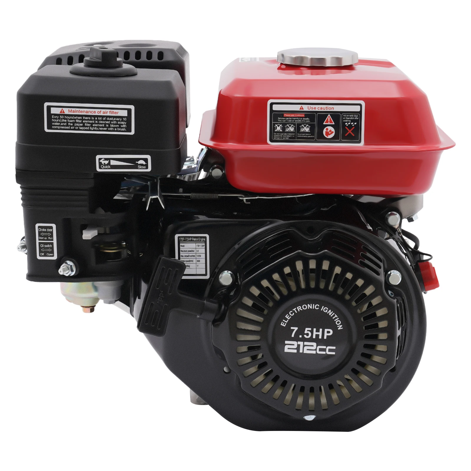Motore a benzina da 7,5 HP Motore a gas a quattro tempi 212CC Avviamento a strappo manuale per pompe