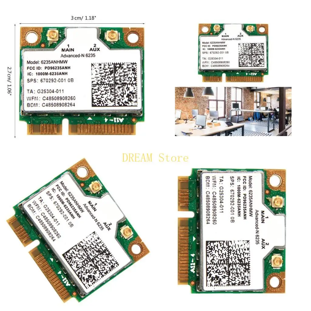 

Wireless Lan Card Centrino Advanced-N 6235 6235ANHMW 6235AN Bluetooth-compatible Mini 2.4Ghz/5Ghz Wlan 300mbps best sale