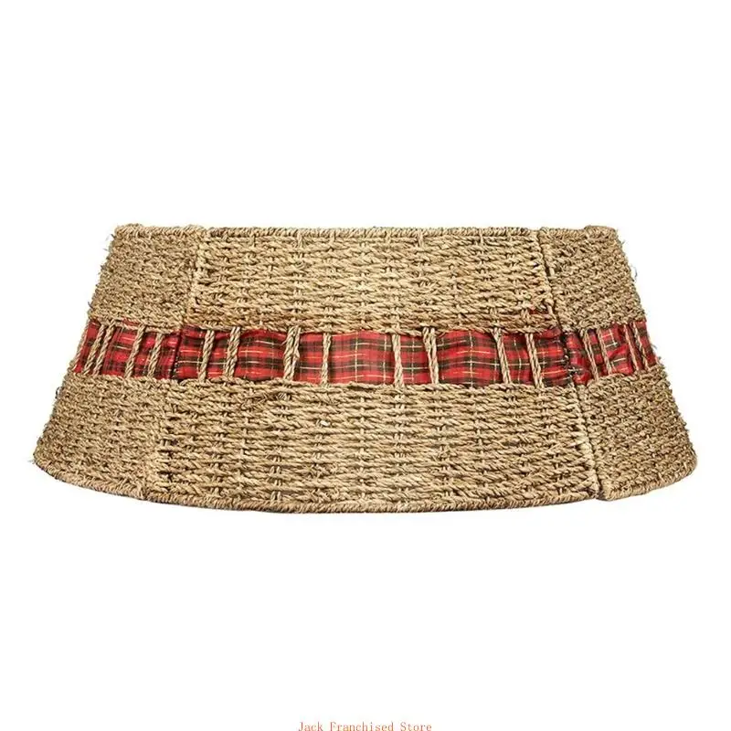 

Stylish Rattan Christmas Tree Base Cover Round Rattans Basket Stylish Tree Skirt