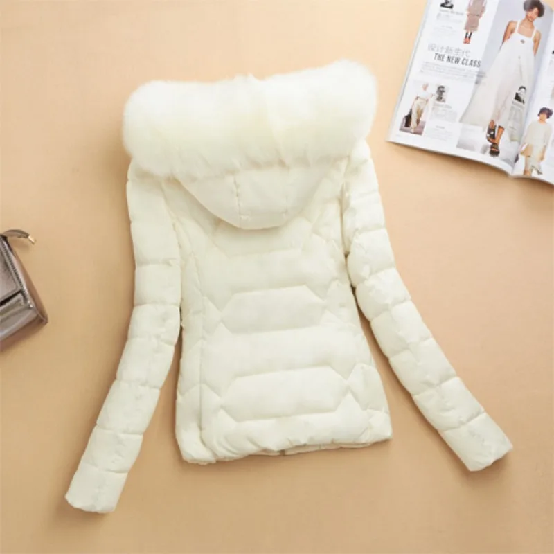 

Korean Winter Thicked Warm Down Jackets Harajuku Vintage All-match Short Coat Women Simple Slim Fit Long Sleeve White Tops
